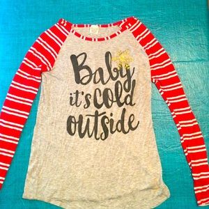 Baby It’s Cold Outside Striped Shirt (M)
